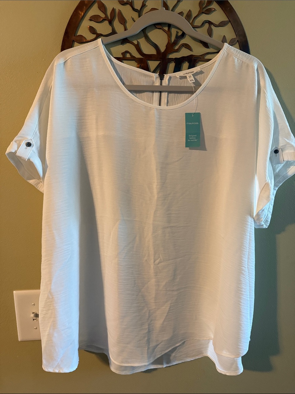 Maurices White Short Sleeve Blouse